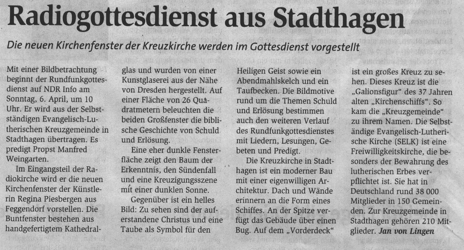 Buntfenster Kreuzkirche Evangelische Zeitung Artikel
