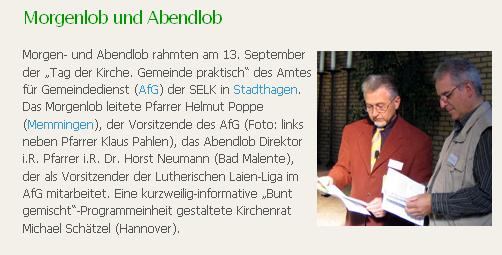 Morgen- und Abendlob wird vorbereitet